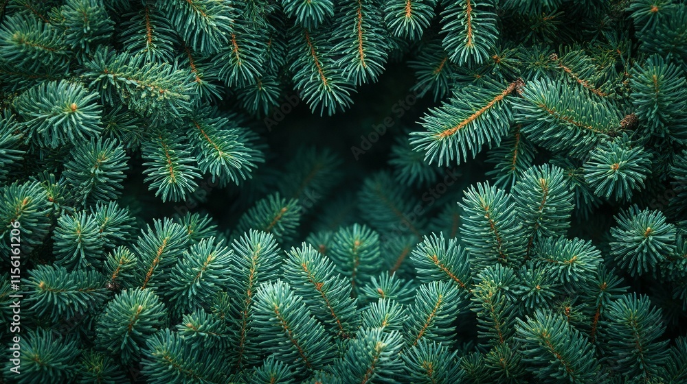 Lush Green Pine Branches Form A Natural Frame Lush Green Pine Branches Form A Natural Frame