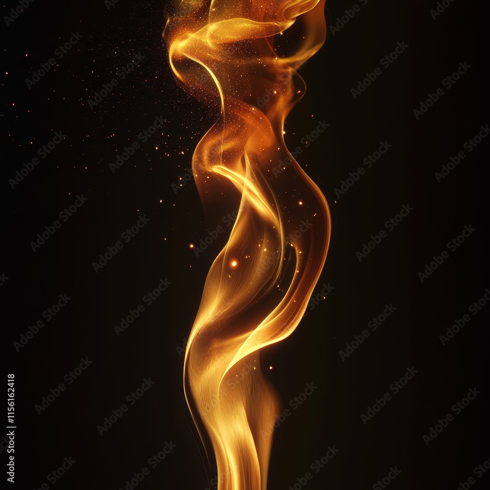 Abstract fiery swirl on black background. Abstract fiery swirl on black background.