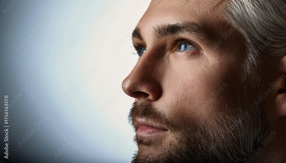 Obraz premium Close-Up of a Person Deep in Thought