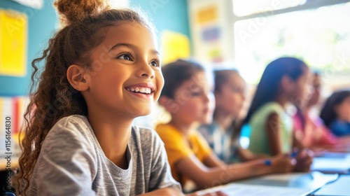 Engaging Modern Classroom with Bright Light Design