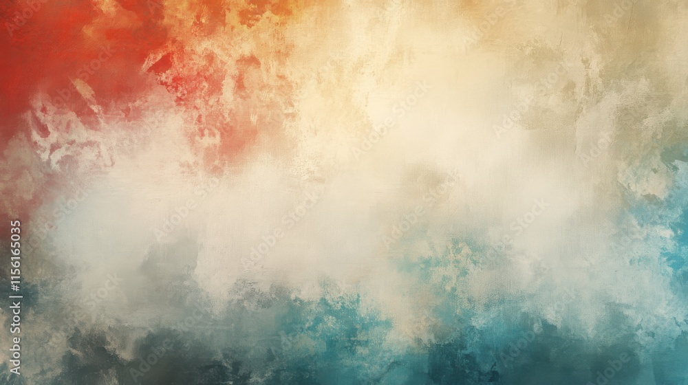 Fototapeta premium Abstract art painting with warm and cool tones.