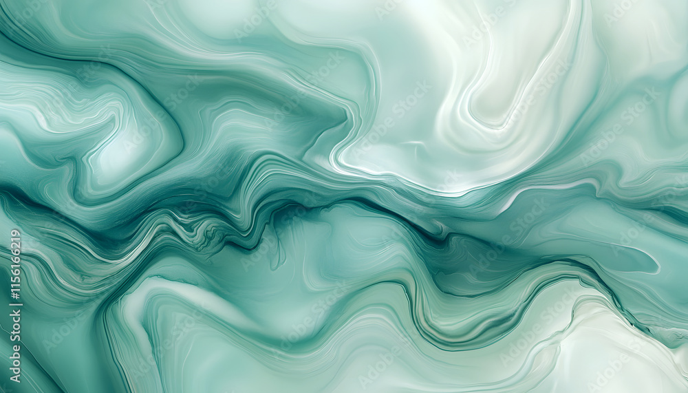 Abstract Teal and White Swirling Marble Design Abstract Teal and White Swirling Marble Design