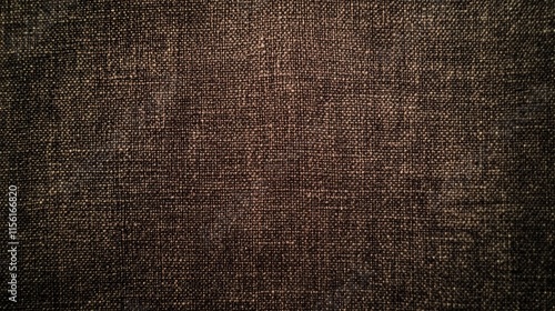 Close-up view of dark brown woven fabric texture.