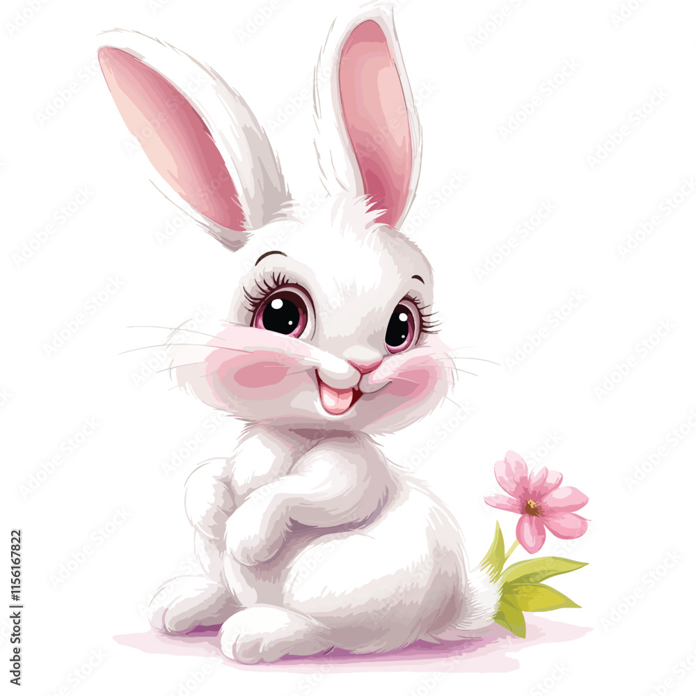 Fototapeta premium Bunny rabbit clip art, clip art concept