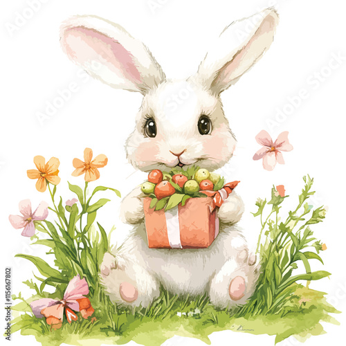 Bunny rabbit clip art, clip art concept