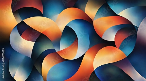 Abstract colorful ribbons intertwining, creating a dynamic and visually engaging composition.