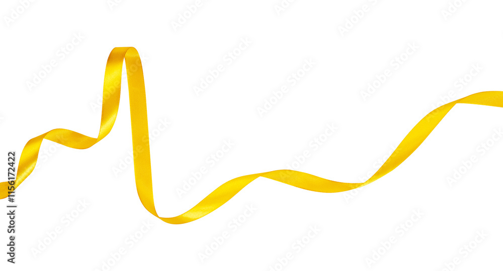 Yellow shiny ribbon isolated element Yellow shiny ribbon isolated element