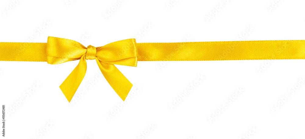 Yellow straight bow ribbon element Yellow straight bow ribbon element