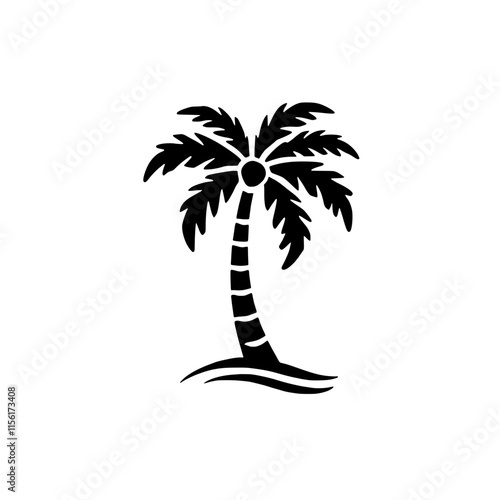 Palm Tree Silhouette: A simple yet evocative silhouette of a palm tree, representing tropical paradise, relaxation, and escape.  