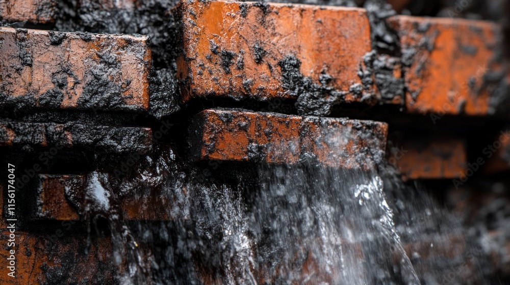 A time-lapse style image of bricks transitioning from wet to dry, vibrant and dynamic, A time-lapse style image of bricks transitioning from wet to dry, vibrant and dynamic,
