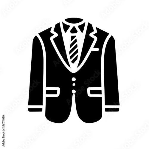 Classic Suit Icon: A simple yet powerful icon of a classic suit, representing professionalism, sophistication, and success. Perfect for business, fashion, and corporate branding.  