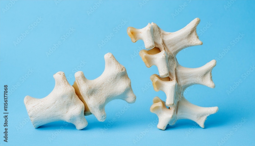 Image highlighting bone collisions between lumbar vertebrae, causing friction damage Image highlighting bone collisions between lumbar vertebrae, causing friction damage