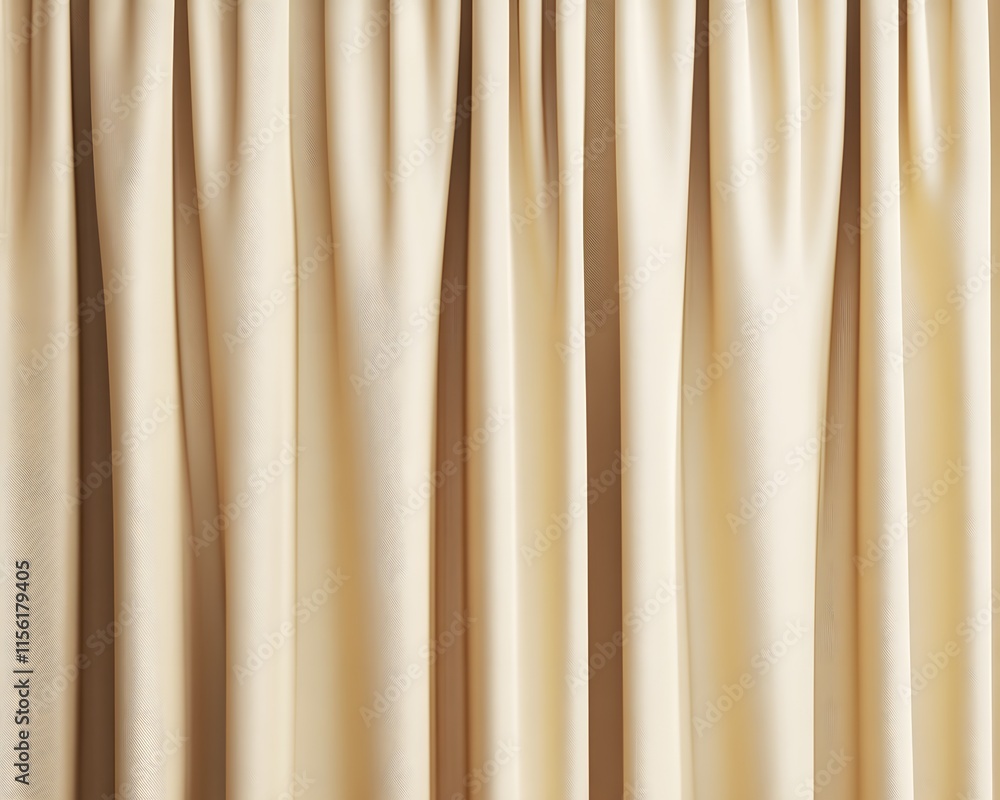 Fototapeta premium Beige Curtain Fabric with Vertical Pleats