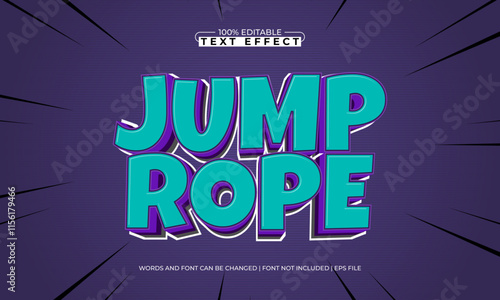 jump rope editable text effects with a kids and happiness theme