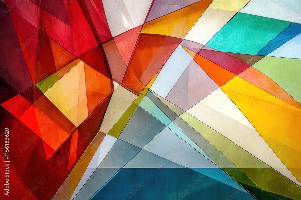 Vibrant Abstract Composition with Geometric Shapes and Colorful Shades Reflecting Light in a Dynamic and Engaging Artistic Design Vibrant Abstract Composition with Geometric Shapes and Colorful Shades Reflecting Light in a Dynamic and Engaging Artistic Design