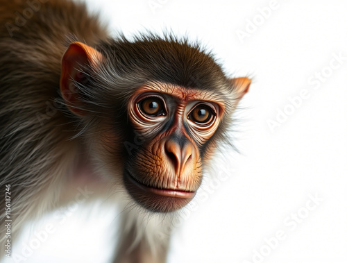 Portrait of an Adorable Young Monkey