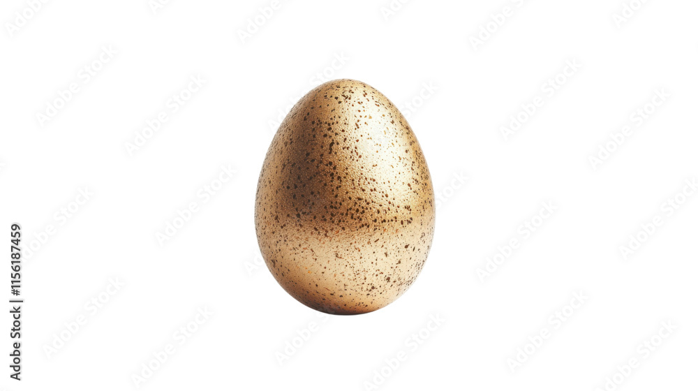 Fototapeta premium Golden Easter egg, transparent background