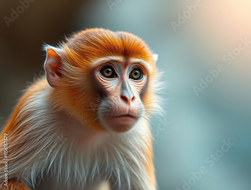 Close-up Portrait of an Adorable Red-shanked Douc Langur