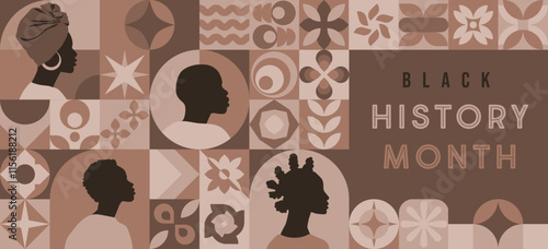 Black History Month landing web page. Vector illustration. Color of the year 2025 inspired design