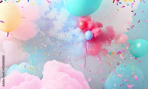 Celebrate with Colorful Balloons and Confetti, Perfect for Birthdays, Parties, and Festive Events