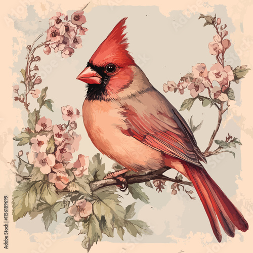 cardinal clip art, clip art concept 