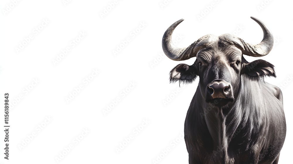 Naklejka premium Majestic African Cape Buffalo Bull Portrait