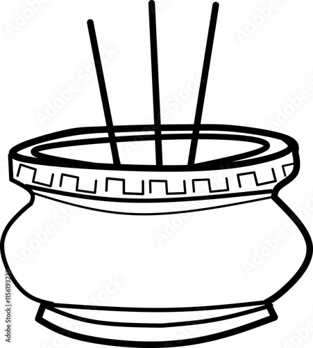 Chinese incense icon vector illustration