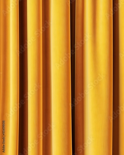 Golden Yellow Curtain Fabric Texture photo