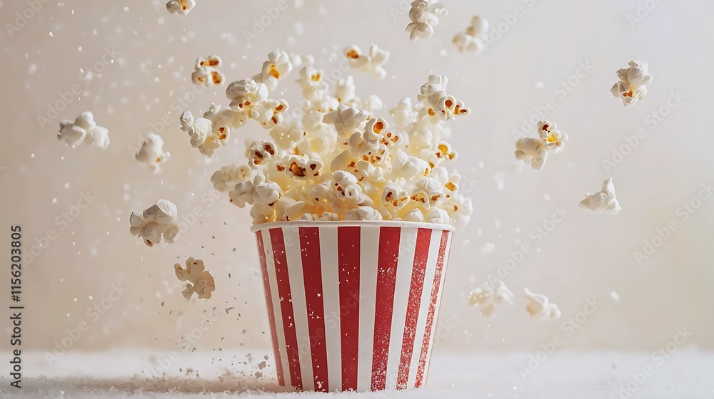 Popcorn explosion kitchen food photography bright background close-up Popcorn explosion kitchen food photography bright background close-up