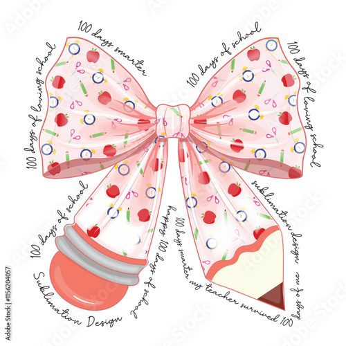 100 Days in The Book PNG svg, coquette Bow 100 days of school, 100th day of school, Coquette bow svg png, 100th day of school kindergarten