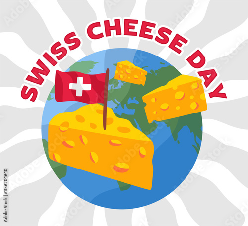 swiss cheese day with delicious swiss cheese
