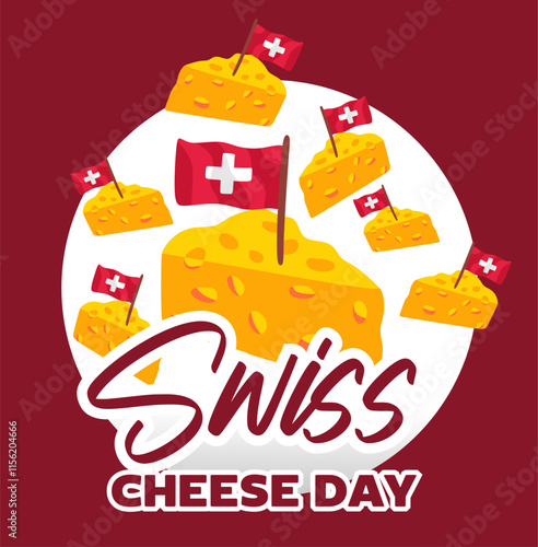 swiss cheese day with delicious swiss cheese