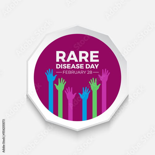 Vector graphic of World Rare Disease Day. February 28. Holiday concept. Design for banner, cards, prints, social media, poster, flyer and background design template.