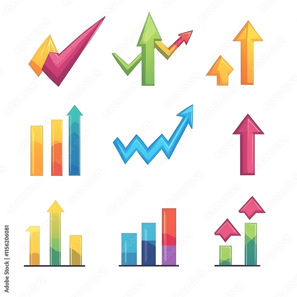 Growth indicators and charts for business analysis office graphic Growth indicators and charts for business analysis office graphic