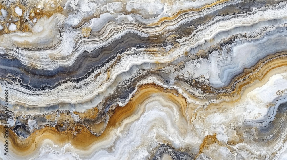 Abstract Texture of Natural Stone with Striking Layers of Gray, White, and Gold, Representing the Beauty of Geology and Nature's Artwork Abstract Texture of Natural Stone with Striking Layers of Gray, White, and Gold, Representing the Beauty of Geology and Nature's Artwork
