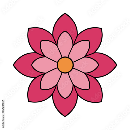 pink flower isolated on white