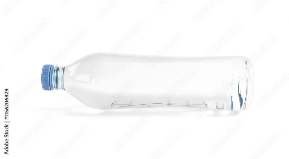 Panoramic 3D Render of Transparent Water Bottle with Screw Cap Panoramic 3D Render of Transparent Water Bottle with Screw Cap