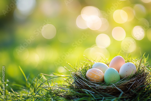 easter eggs in the grass