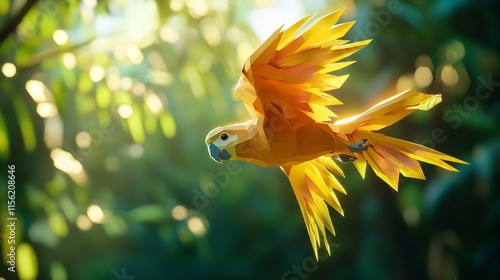 Digitization and Communication Concept with Low Poly Parrot.

 photo