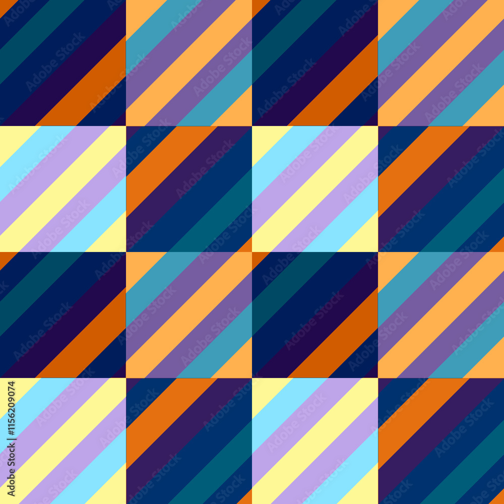 Watermelon Patchwork in Blue and Orange Watermelon Patchwork in Blue and Orange