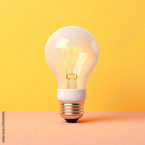 Wallpaper Mural light bulb on orange background Torontodigital.ca