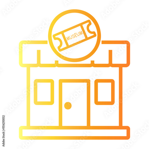 ticket Line Gradient Icon