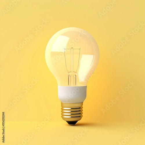 Wallpaper Mural light bulb on yellow background Torontodigital.ca