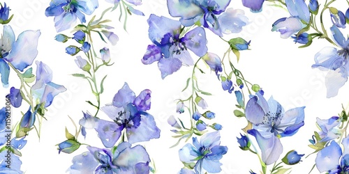 Delicate Floral Watercolor Seamless Pattern.