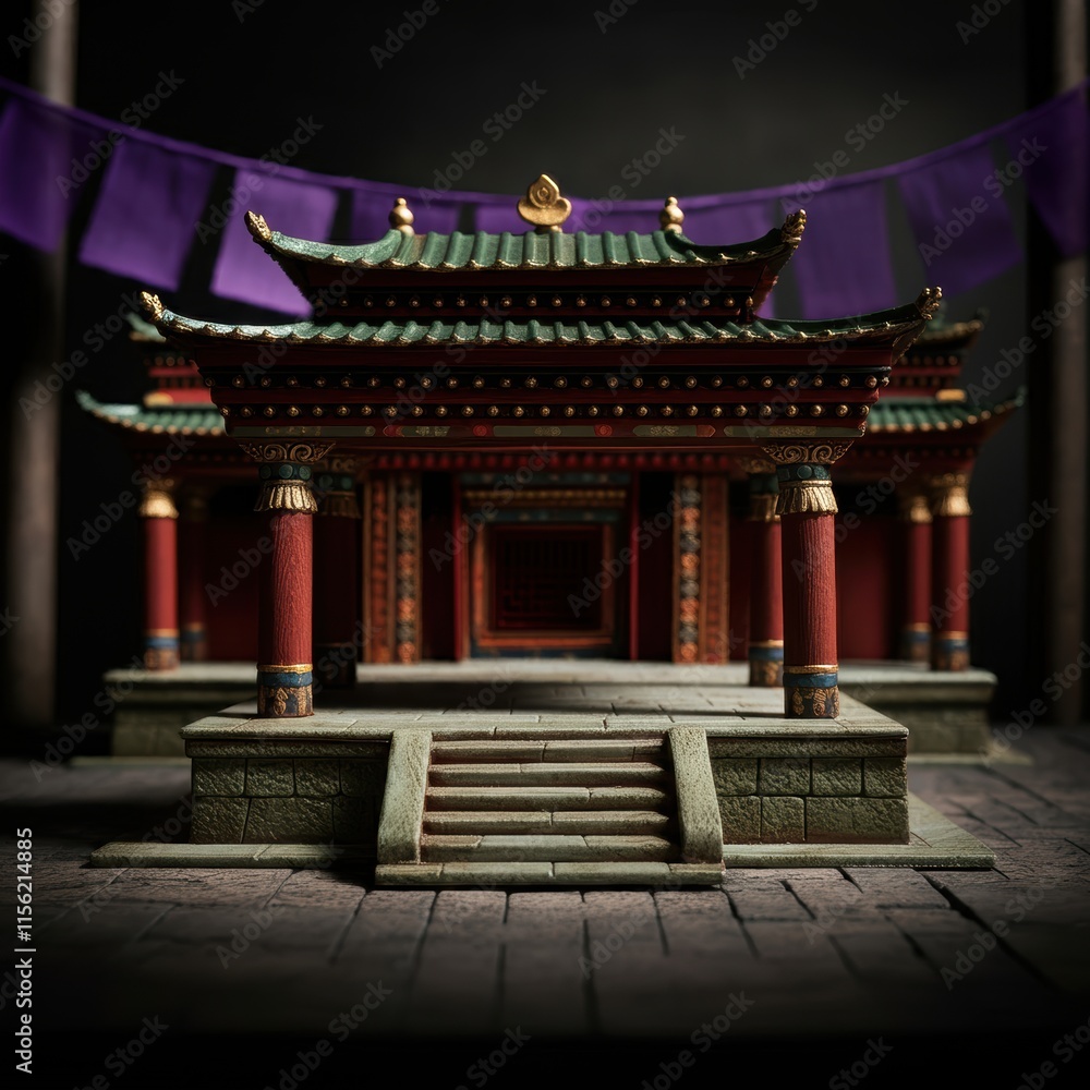 Naklejka premium Nepal Theme Product Podium, Product Platform in Nepali Style 