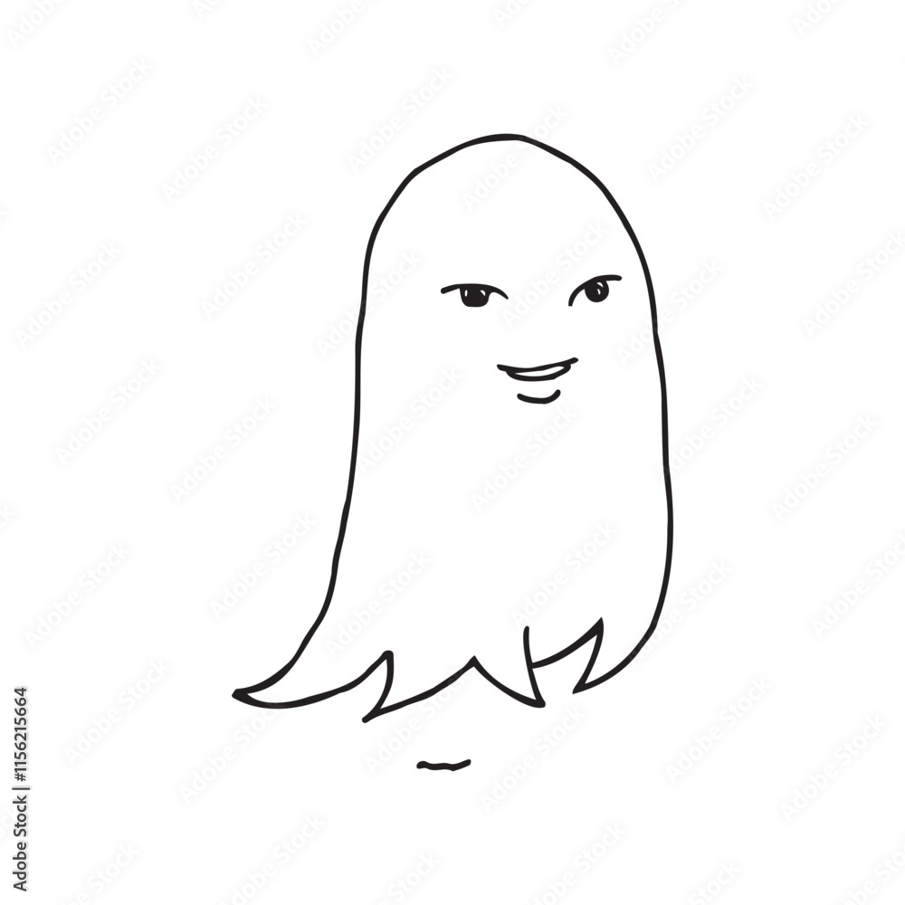 A cute ghost illustration in a minimalist style with simple black lines, featuring a friendly expression and curved shapes. This image symbolizes playfulness with a touch of an adorable supernatural A cute ghost illustration in a minimalist style with simple black lines, featuring a friendly expression and curved shapes. This image symbolizes playfulness with a touch of an adorable supernatural