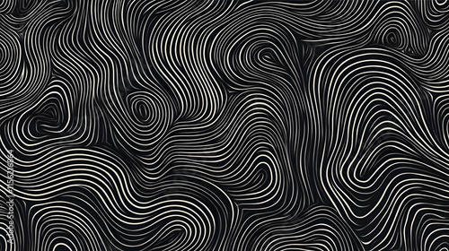 A landscape that creates a spiral pattern with white lines on a black background