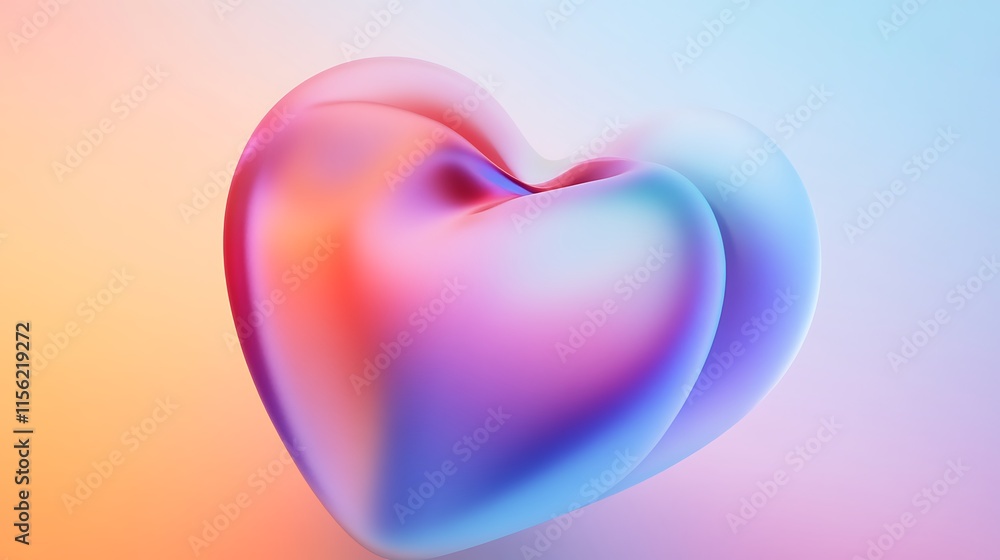 Abstract Pastel Heart: A Symphony of Colors and Shapes Abstract Pastel Heart: A Symphony of Colors and Shapes