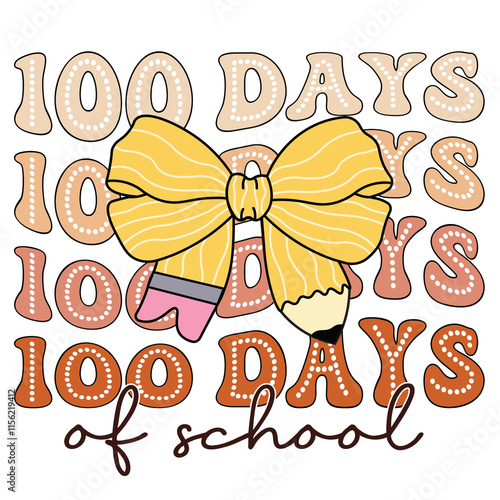 100 days of school Dotted Coquette bow svg png, 100th day of school kindergarten svg png, Coquette pincel, gamer, construction, polka dot
