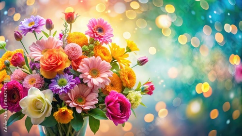 Watercolor Bouquet Bokeh Mother's Day Valentine's Day Flowers